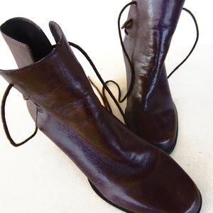 Enzo Angiolini Brown Leather Ankle Boots Brand New